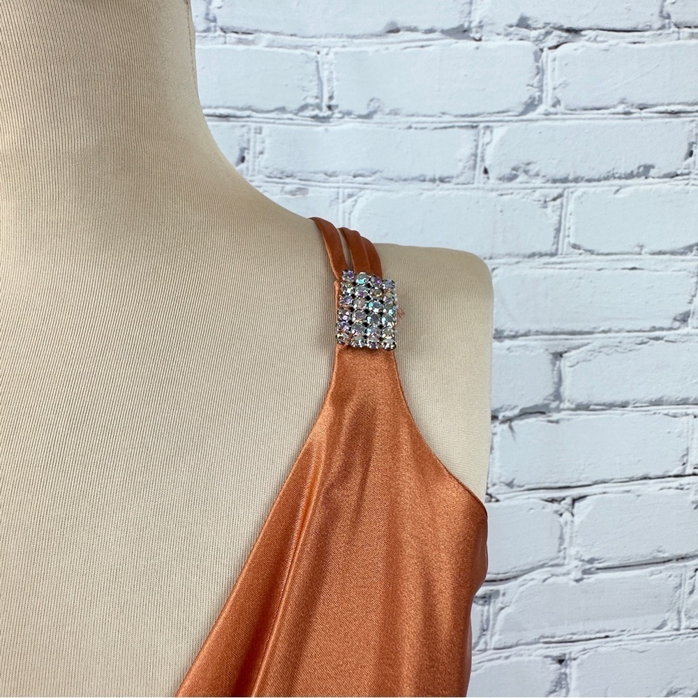 Vtg Jessica McClintock Gunne Sax Gown Dress Sz 7/8 y2k Orange Autumn Bridesmaid - Picture 4 of 14
